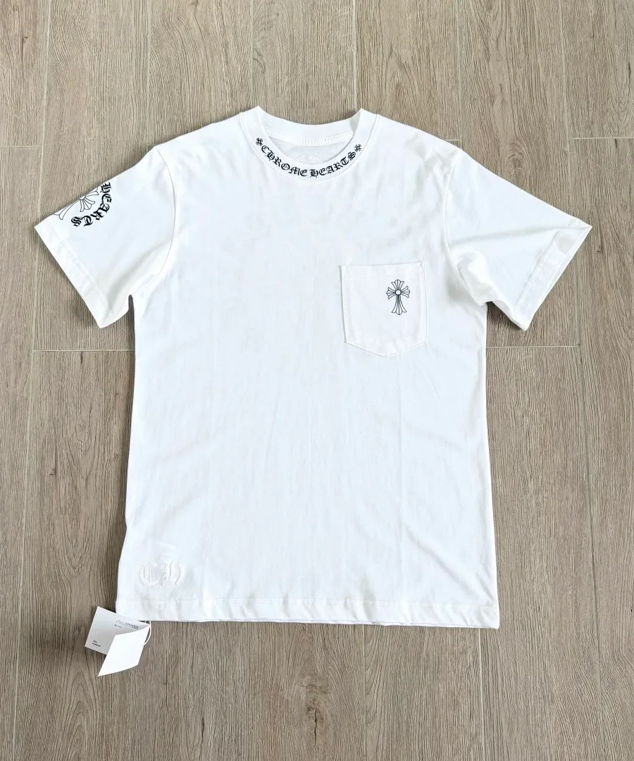 Белая футболка Chrome Hearts спереди
