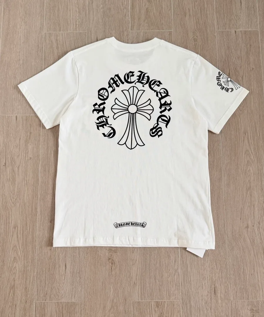 Белая хлопковая футболка Chrome Hearts