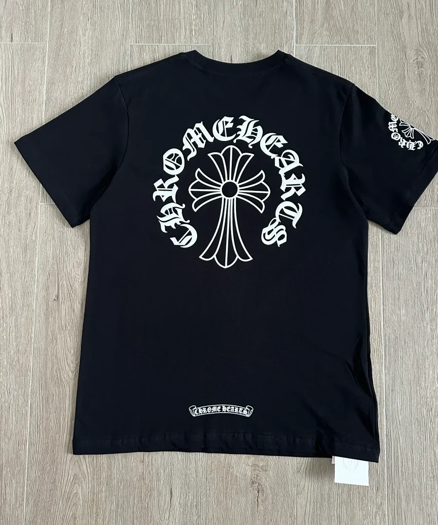 Черная хлопковая футболка Chrome Hearts