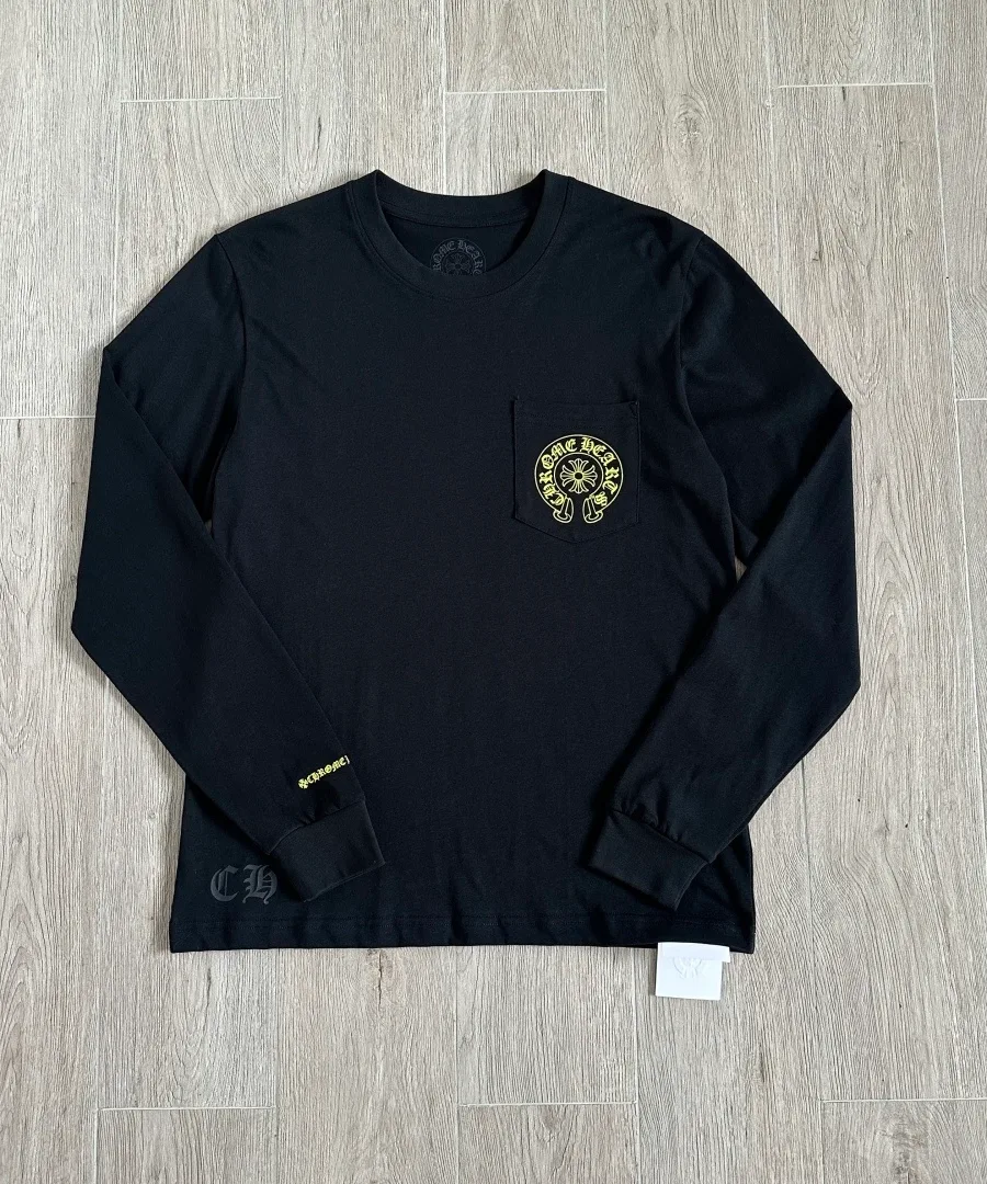 Черный лонгслив Chrome Hearts STAFF, вид спереди