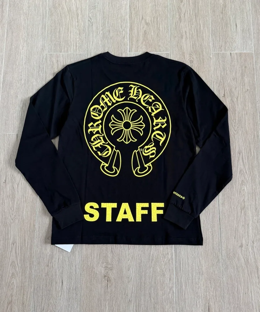 Черный лонгслив Chrome Hearts STAFF, вид сзади