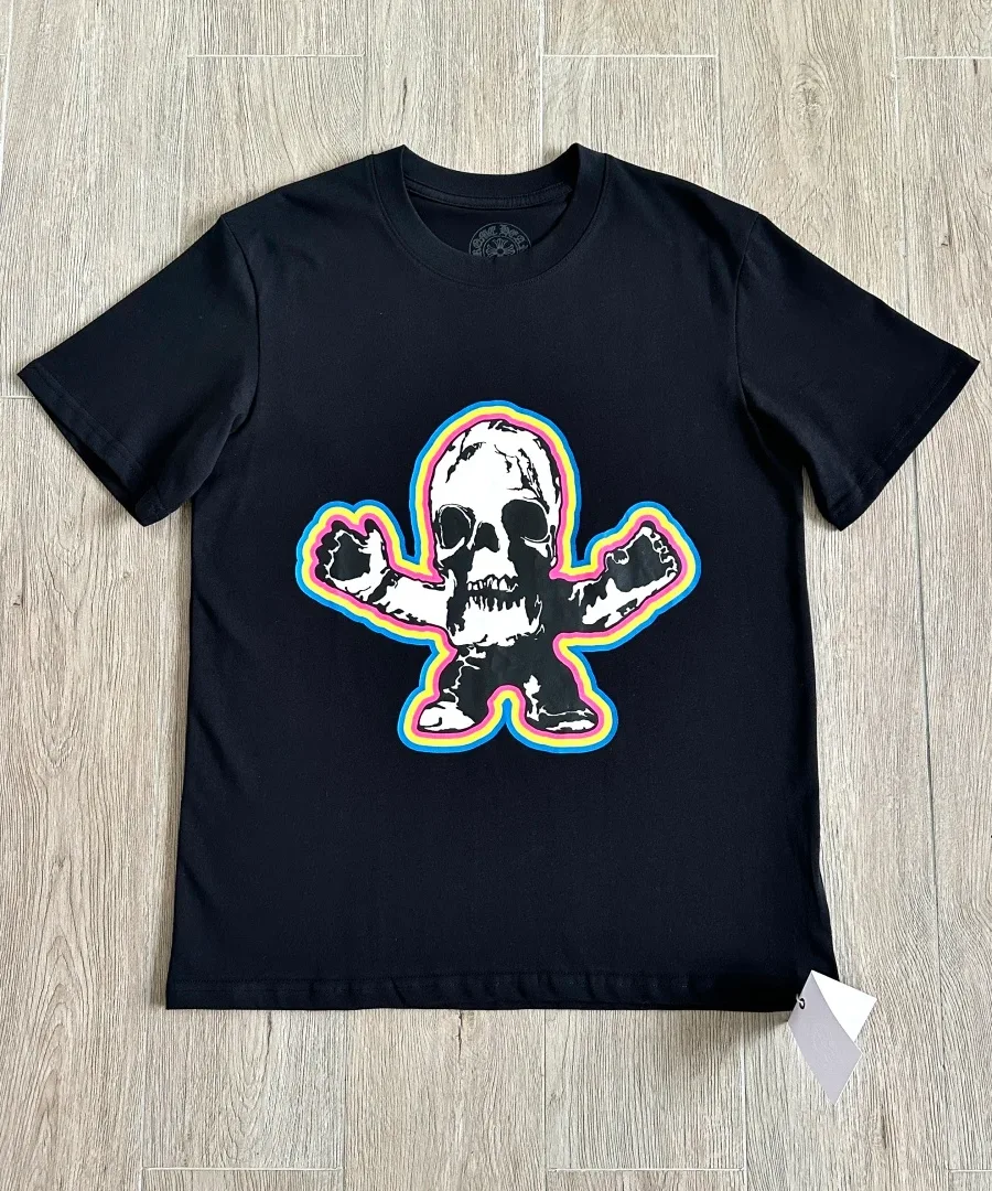 Черная футболка Chrome Hearts Foti Skull, вид спереди