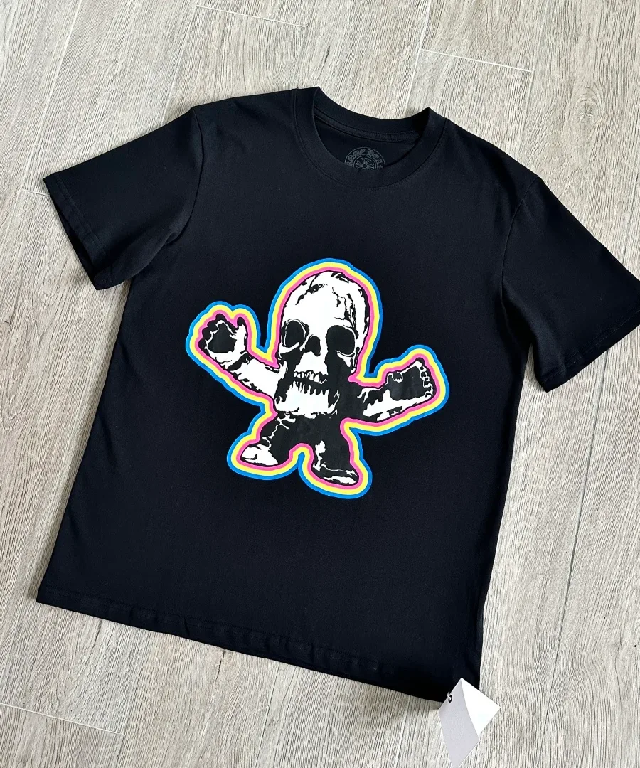 Черная футболка Chrome Hearts Foti Skull под углом