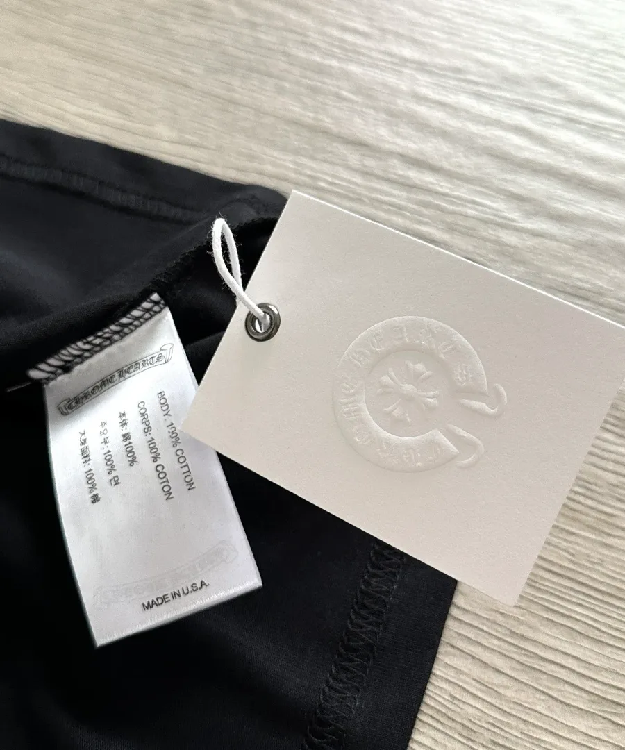 Бирки черной футболки Chrome Hearts Foti Skull