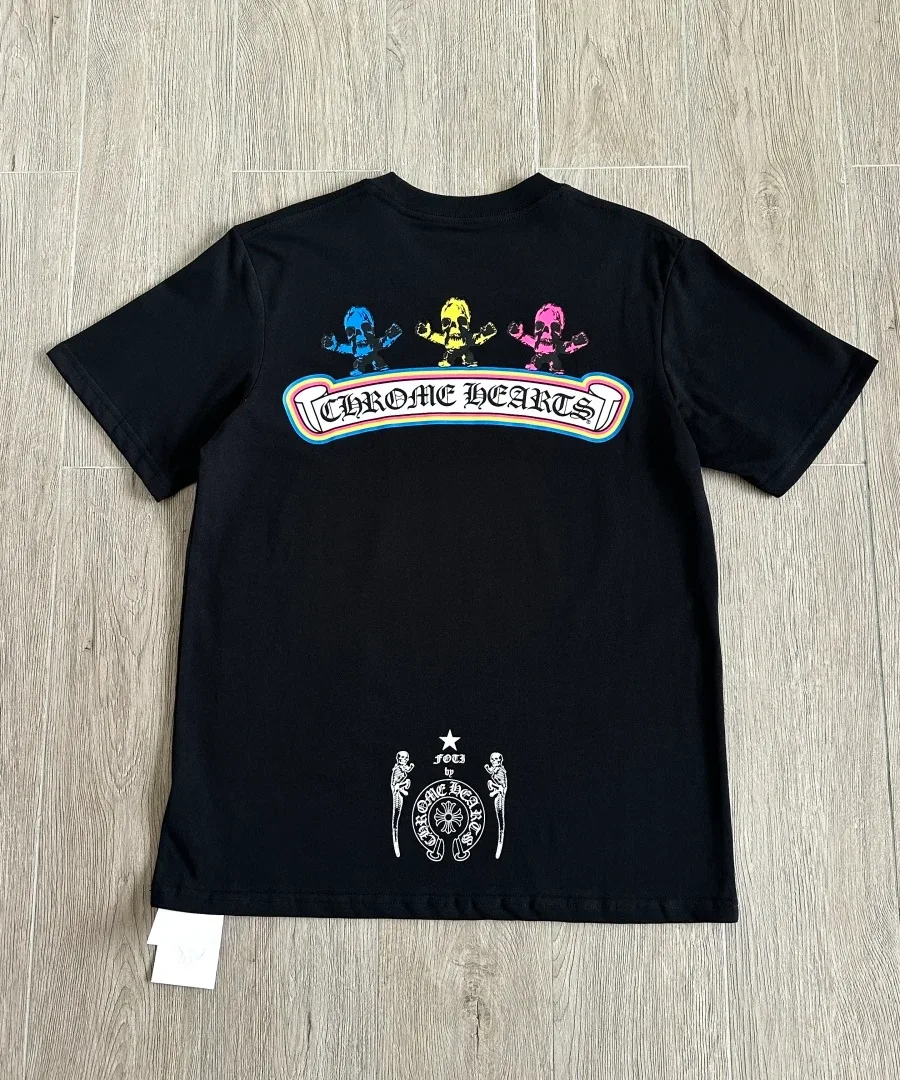 Черная футболка Chrome Hearts Foti Skull, вид сзади