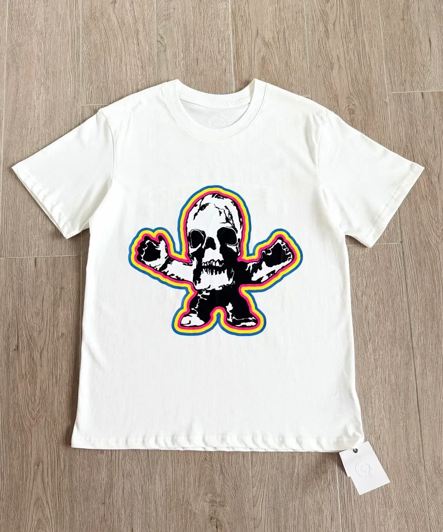 Белая футболка Chrome Hearts Foti Skull, вид спереди