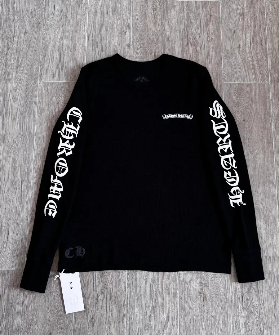 Черный лонгслив Chrome Hearts, вид спереди