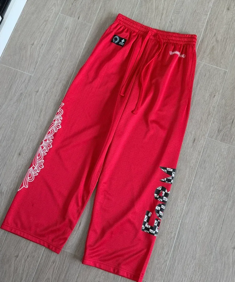 Спортивные брюки Chrome Hearts красного цвета