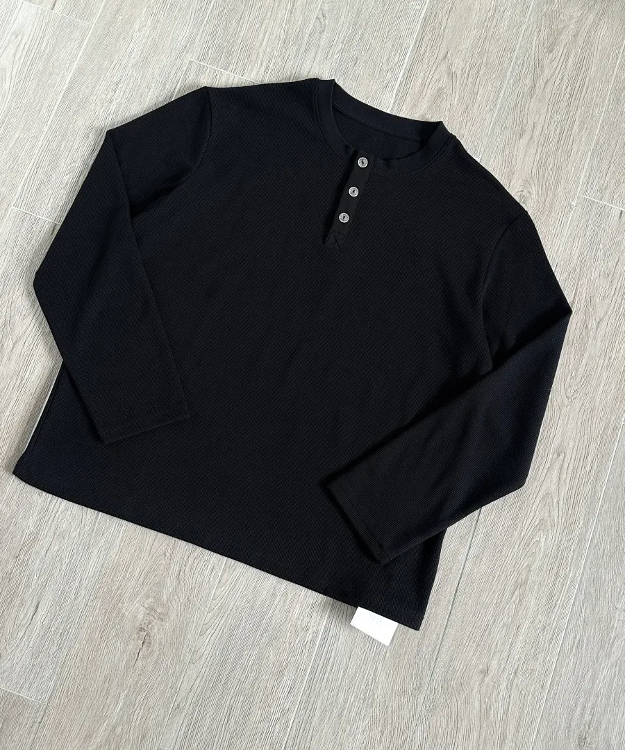 Черный вафельный лонгслив Chrome Hearts