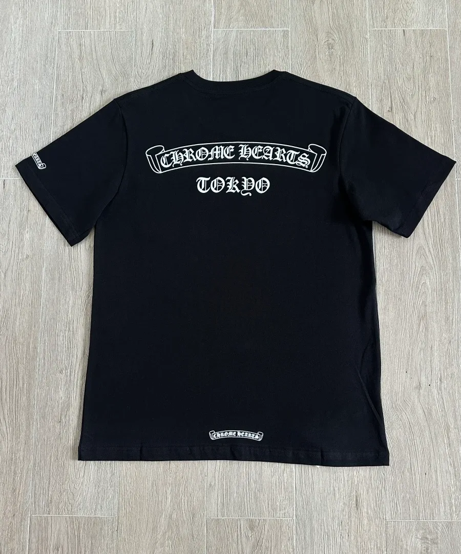Черная футболка Chrome Hearts Tokyo City Limited вид сзади