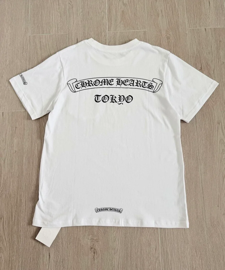 Белая футболка Chrome Hearts Tokyo City Limited вид сзади