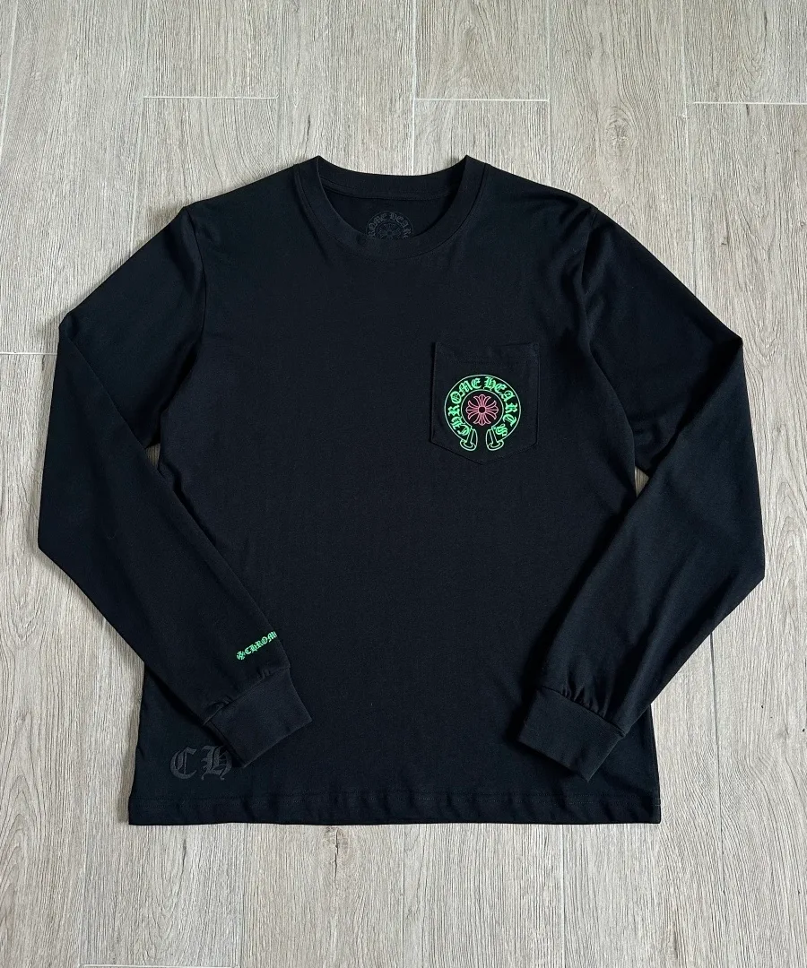 Черный лонгслив Chrome Hearts Staff, вид спереди
