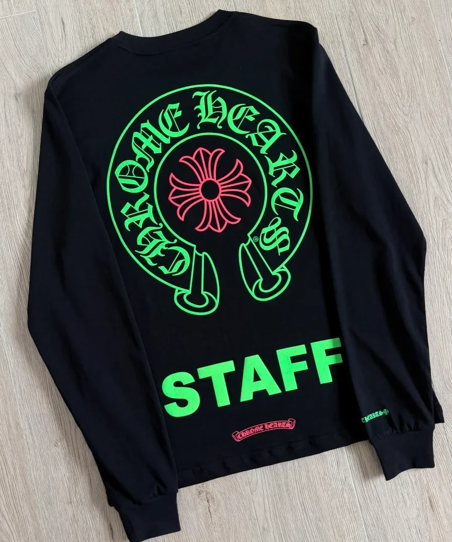 Черный лонгслив Chrome Hearts Staff, разложенный вид сзади