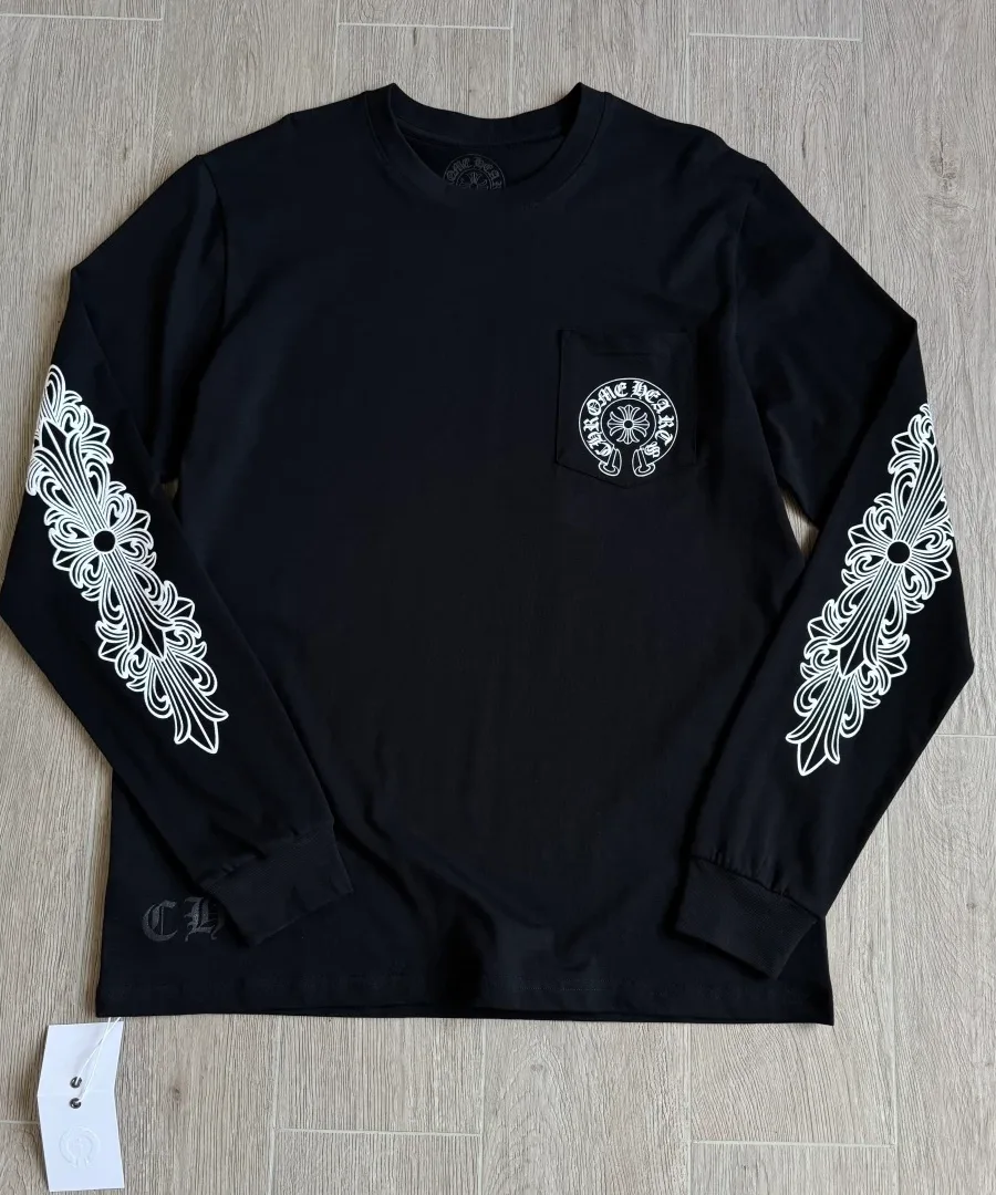 Черный лонгслив Chrome Hearts Las Vegas - вид спереди