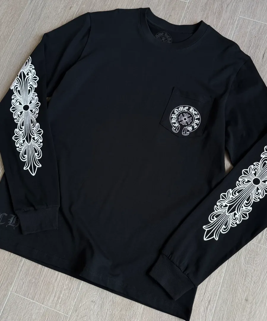 Черный лонгслив Chrome Hearts Las Vegas - вид под углом