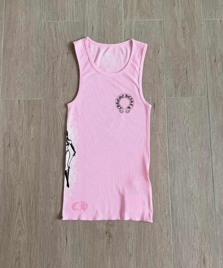 Розовое платье-майка Chrome Hearts Deadly Doll, вид спереди