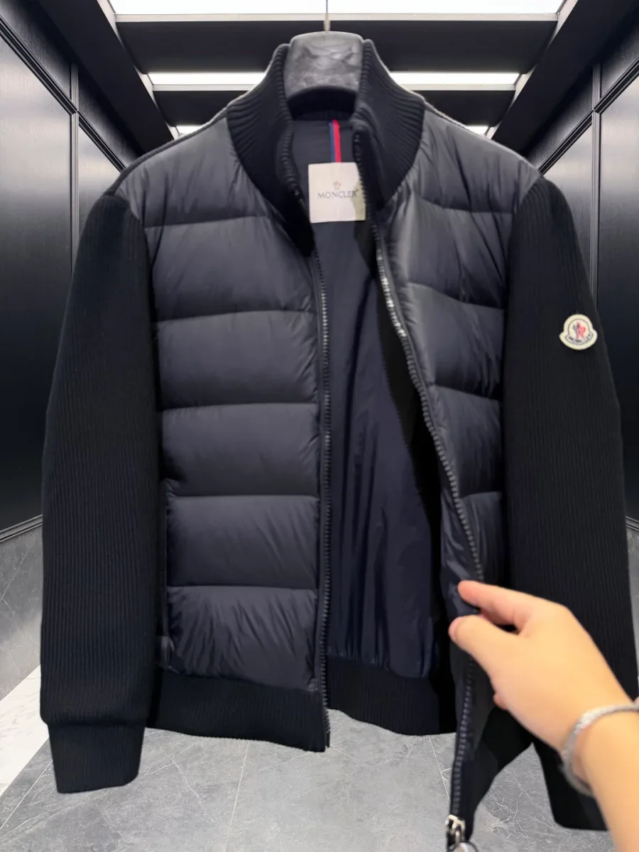Расстёгнутый кардиган Moncler с пуховым передом и гладкой подкладкой