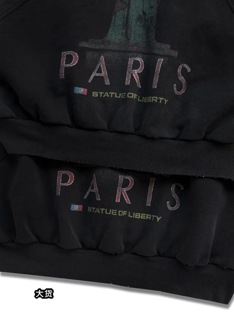 Текстовый принт Paris Statue of Liberty над нижним поясом