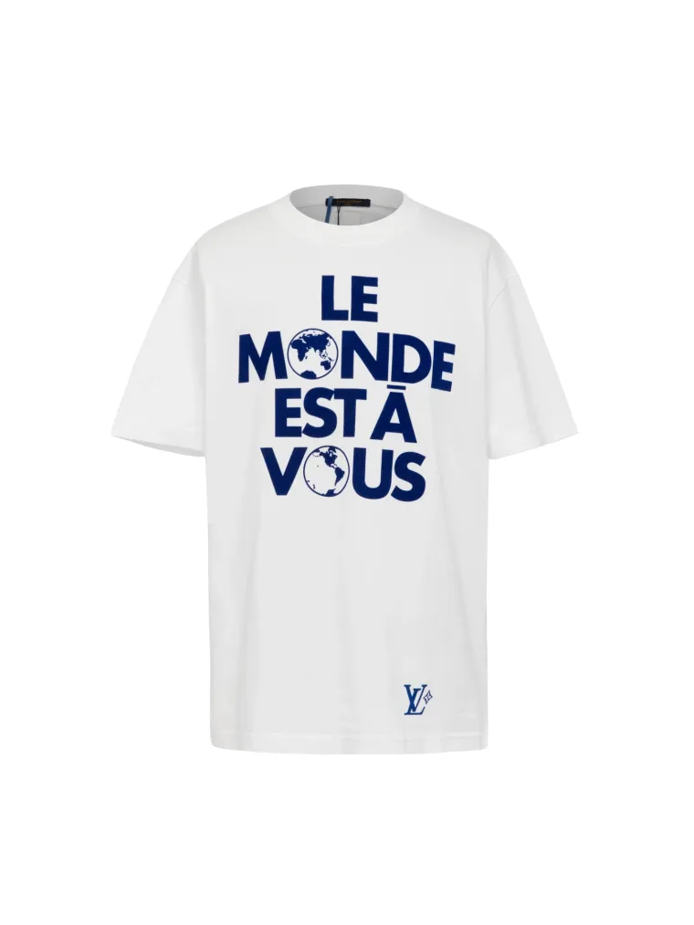 Louis Vuitton Белая футболка с принтом Le Monde Est A Vous