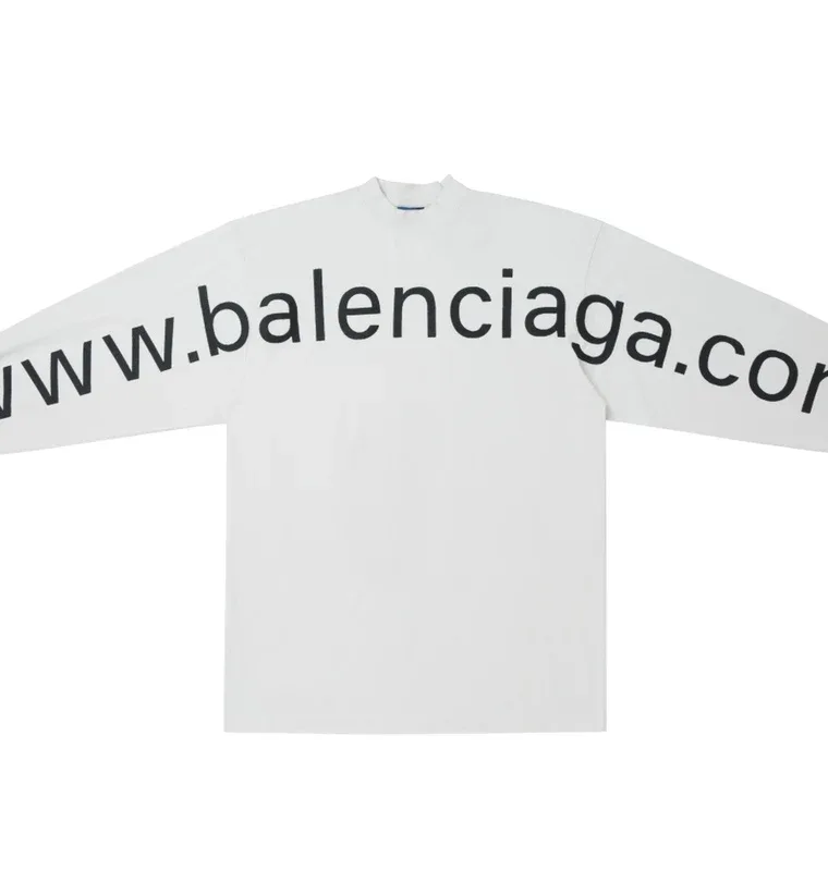Balenciaga Белый лонгслив оверсайз с арочным принтом