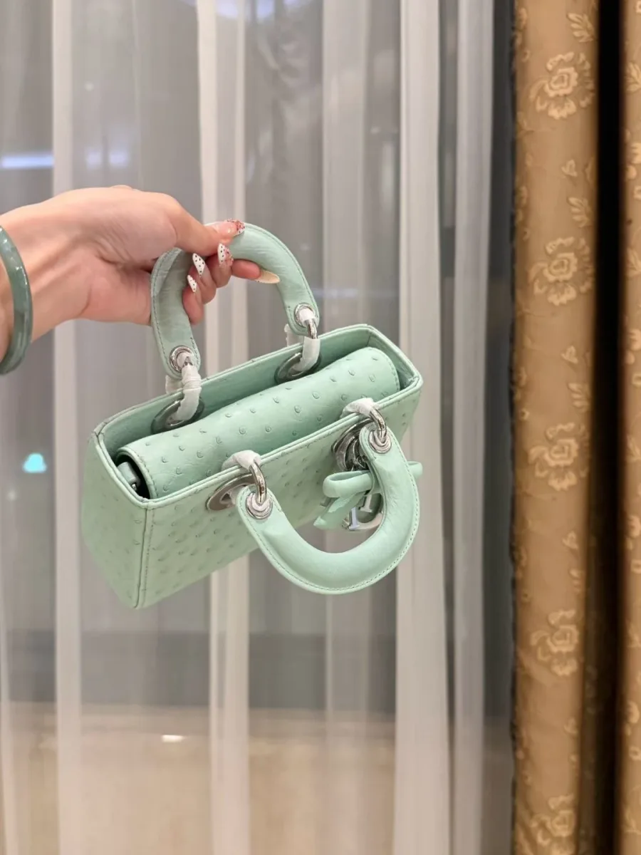 Вид сверху на открытое внутреннее пространство и ручки сумки Lady D-Joy