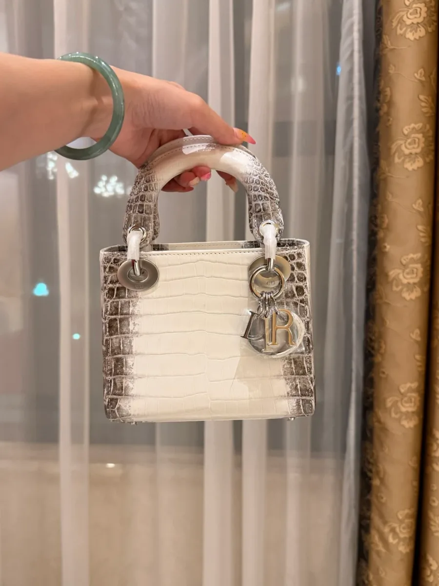 Вид сзади на белую сумку Dior Himalaya