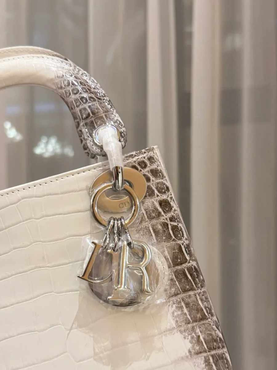 Металлические ручки с логотипом Dior крупным планом