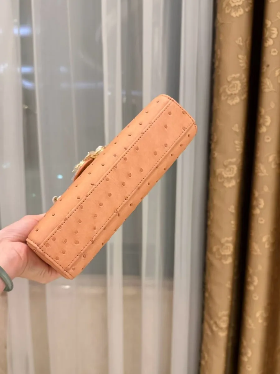 Нижняя часть сумки с фактурной отделкой кожи страуса