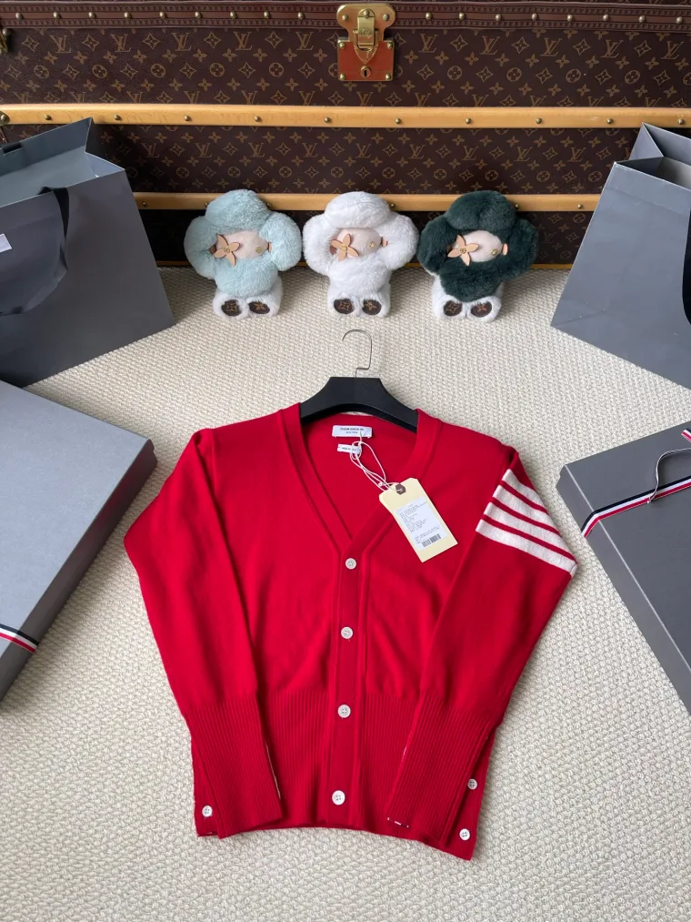 Thom Browne Красный шерстяной кардиган 4-Bar