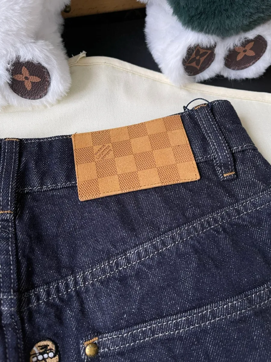 Задняя часть пояса с кожаным патчем в клетку Damier