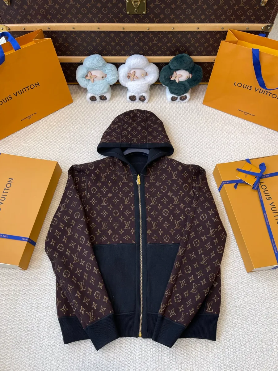 Двусторонняя толстовка, вывернутая стороной с жаккардовым узором Monogram