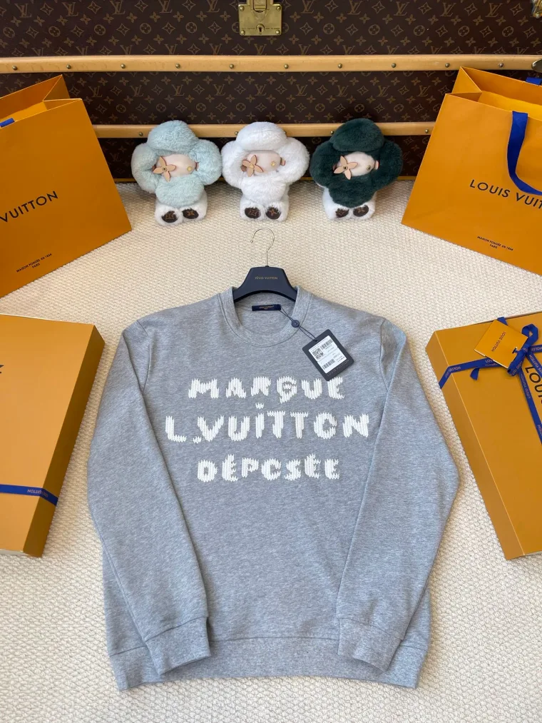 Louis Vuitton Серый свитшот с вышивкой Marque L.Vuitton Déposée