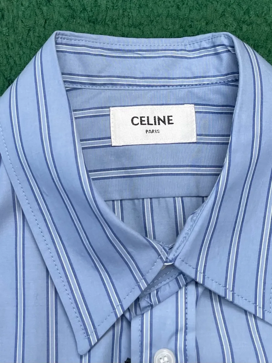 Бирка Celine Paris на внутренней стороне воротника рубашки