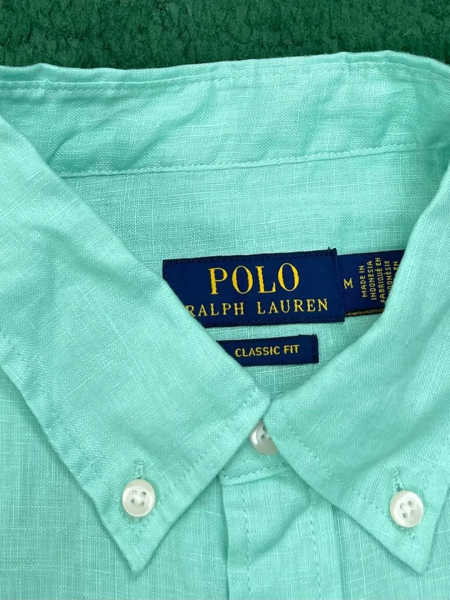Воротник рубашки button-down с фирменной биркой Polo Ralph Lauren