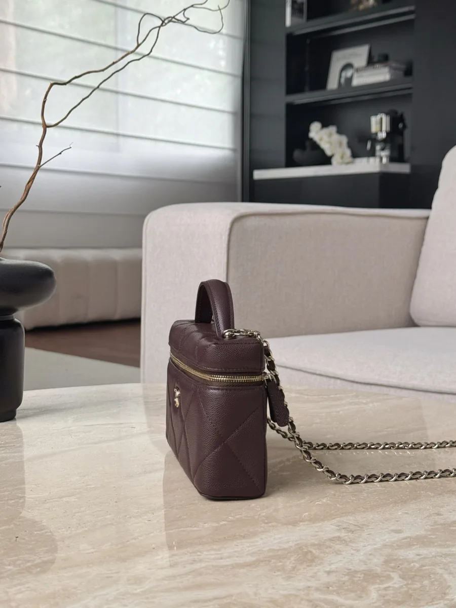 Коричневая сумка Vanity Case, вид сбоку
