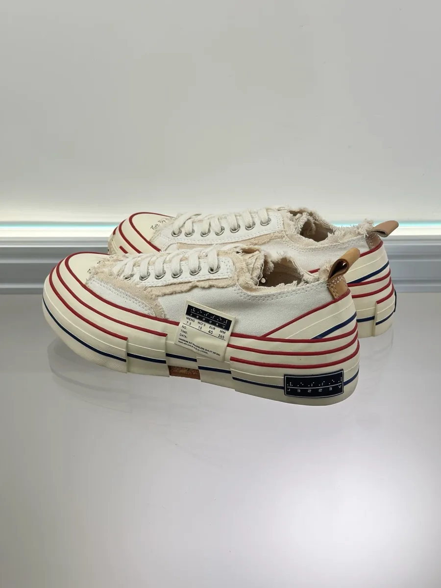 Кеды со стороны пятки и внешней боковины, виден резиновый патч на подошве