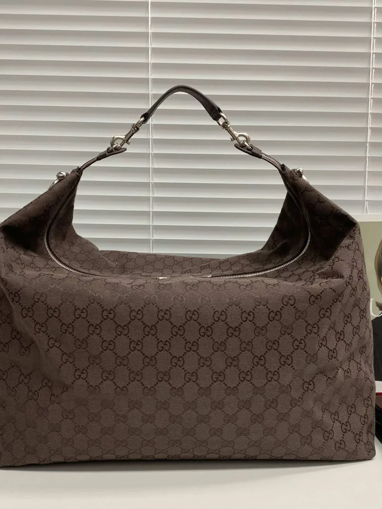 Gucci Тёмно-коричневая дорожная сумка Brera из канваса GG