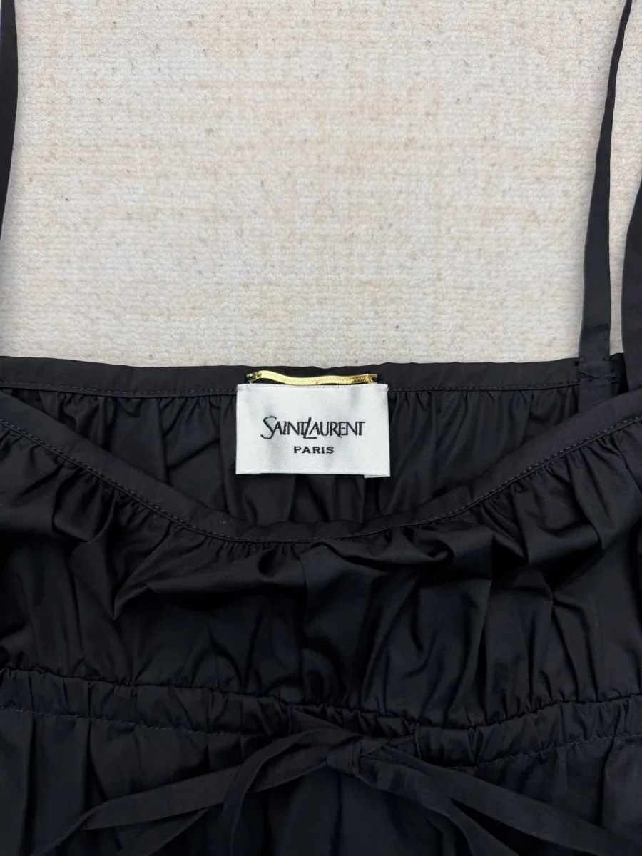 Верх платья со сборками и фирменной биркой Saint Laurent