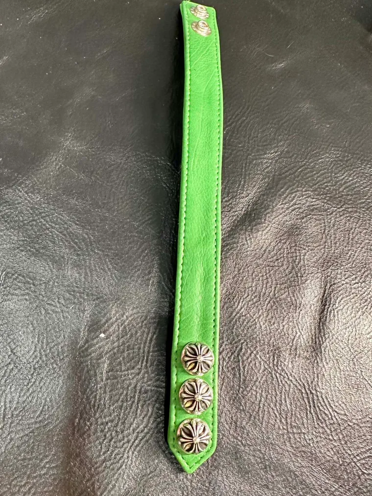 Chrome Hearts Кожаный браслет с крестами CH Cross