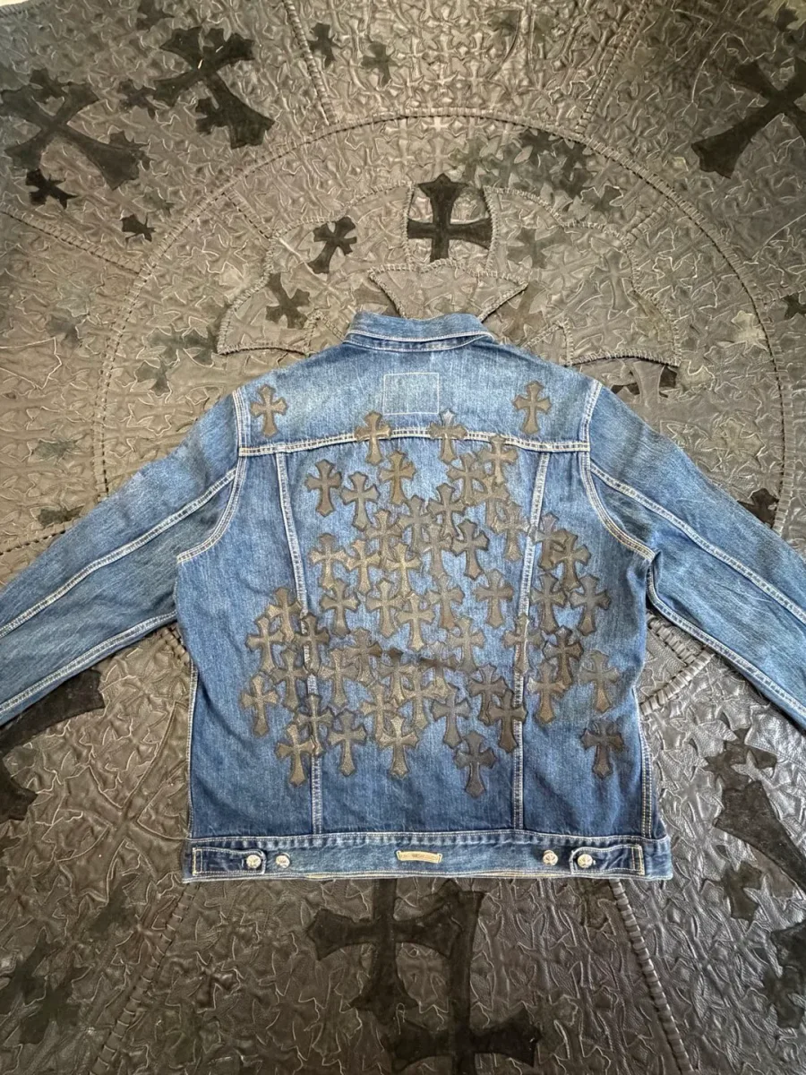 Chrome Hearts x Levi's Джинсовая куртка с кожаными патчами