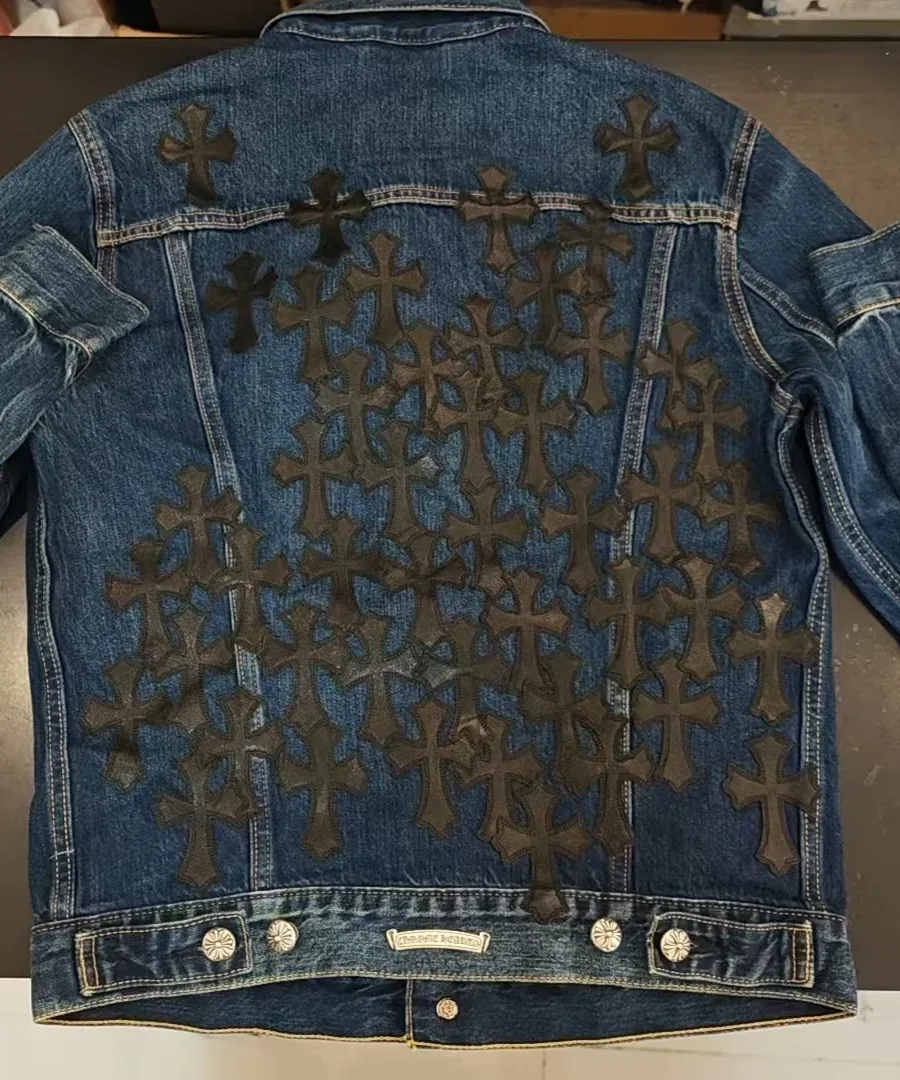 Chrome Hearts x Levi's Джинсовая куртка с кожаными патчами