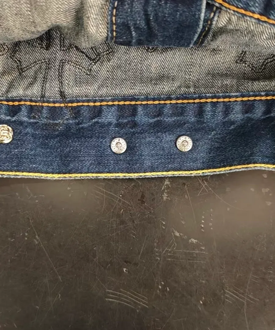 Chrome Hearts x Levi's Джинсовая куртка с кожаными патчами