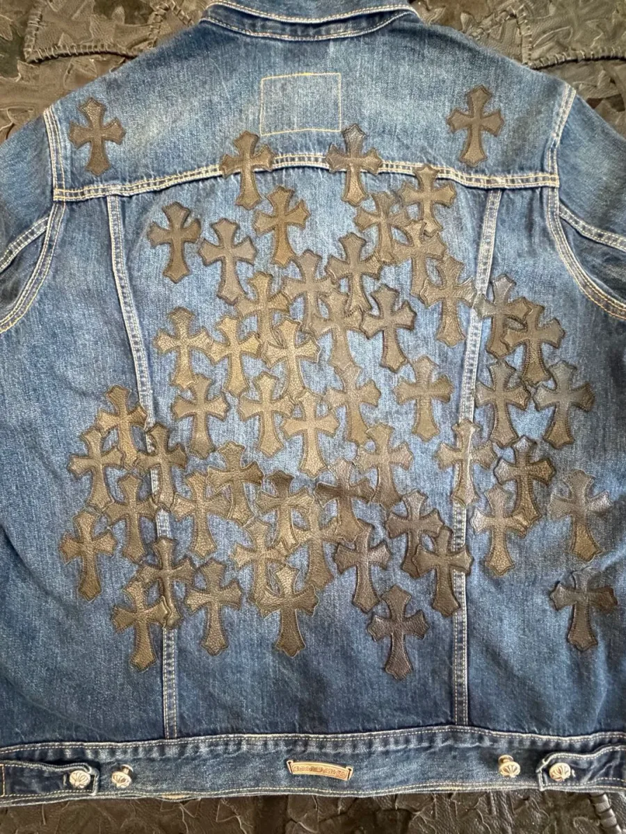 Chrome Hearts x Levi's Джинсовая куртка с кожаными патчами