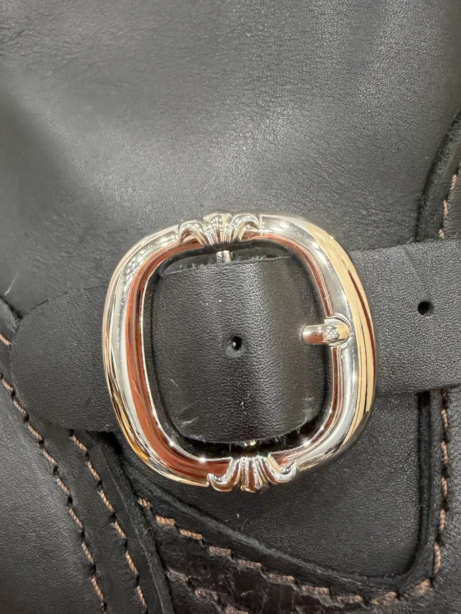 Регулируемая пряжка из серебра 925 пробы на сапогах Chrome Hearts