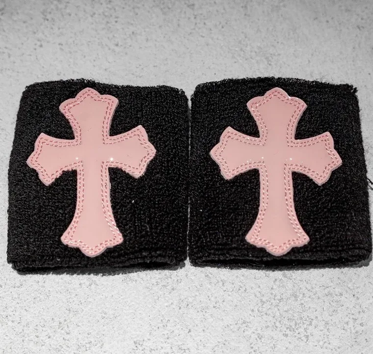 Chrome Hearts Текстильные напульсники с кожаными крестами
