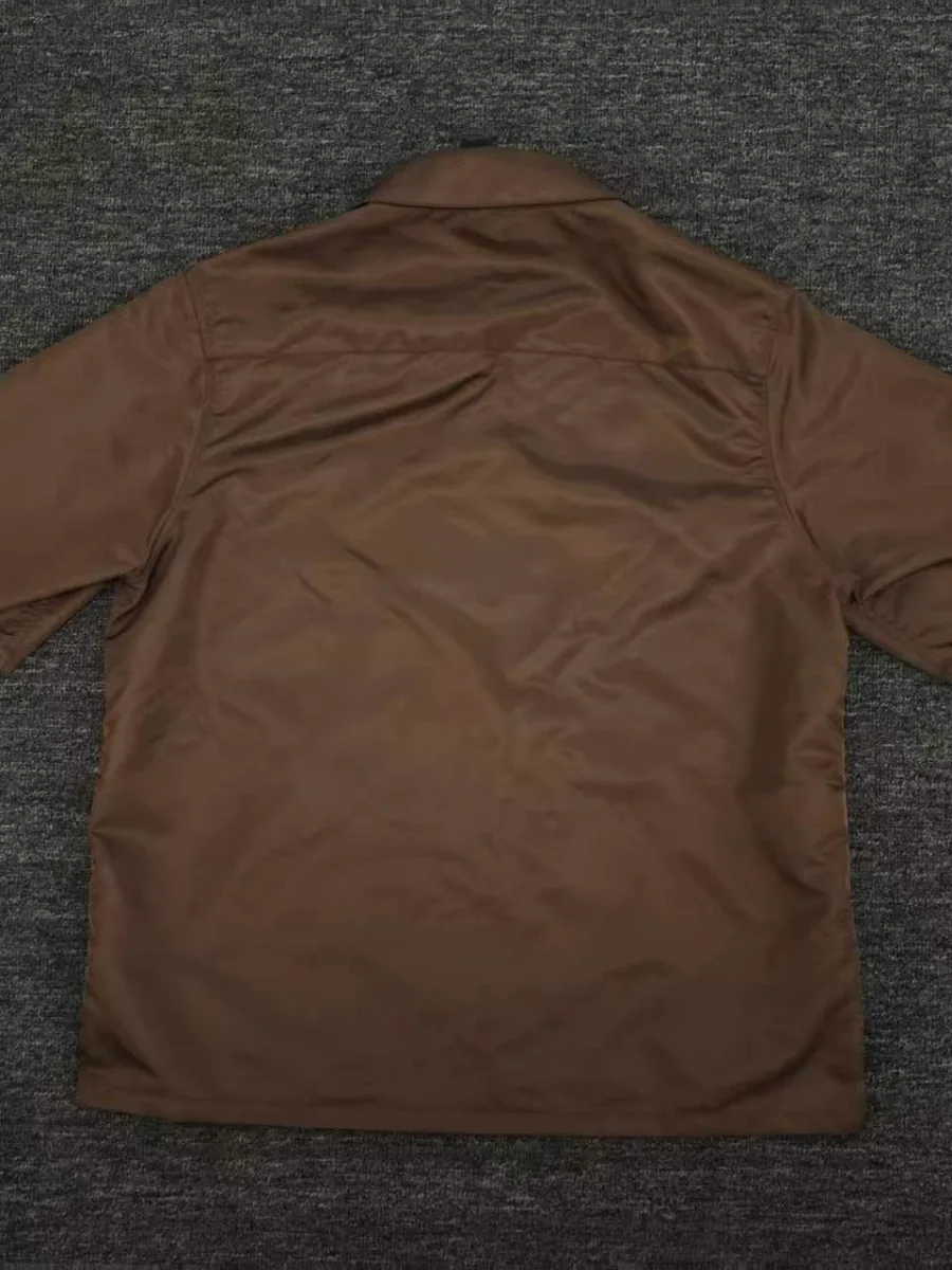 Коричневая рубашка на молнии Chrome Hearts, вид сзади