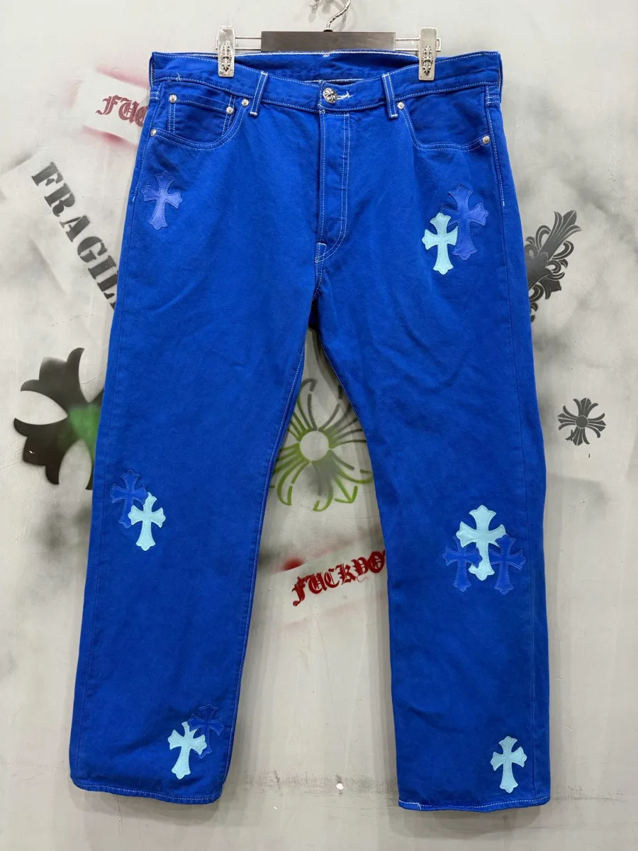 Синие джинсы Chrome Hearts x Levi's Vintage 501 спереди