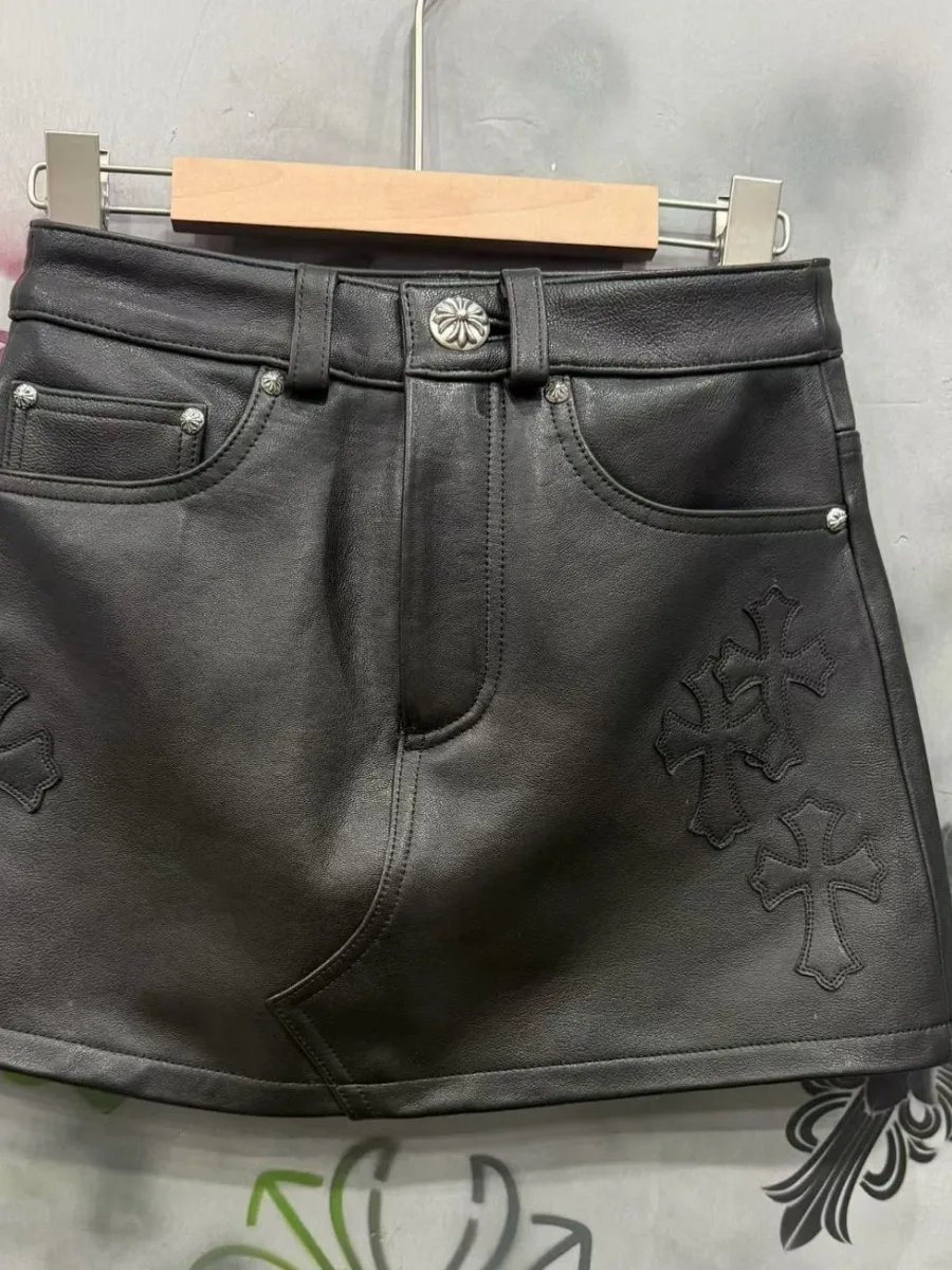 Chrome Hearts Кожаная юбка