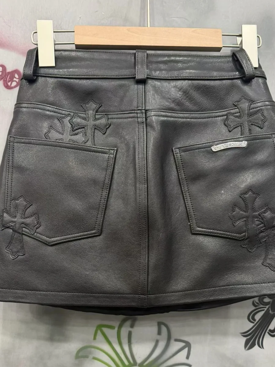 Chrome Hearts Кожаная юбка