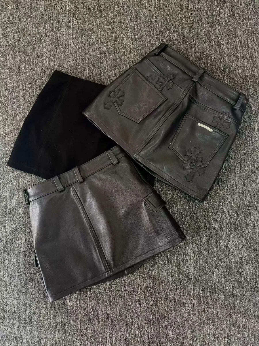 Chrome Hearts Кожаная юбка